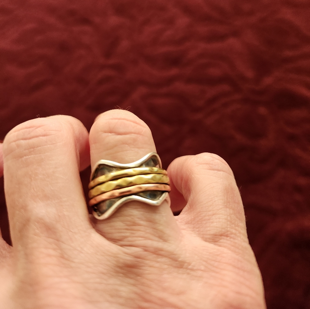 Solid Sterling Spinner Ring - image 2